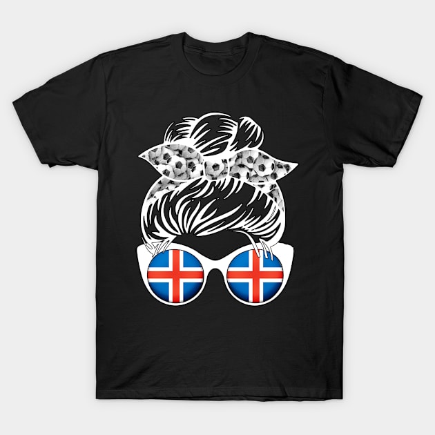 Iceland Football Messy Bun T-Shirt by Boo Face Designs